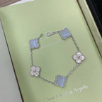[Plus&Max]LUCKY CLOVER 5-MOTIF BRACELET - PURPLE CHALCEDONY COLLECTION
