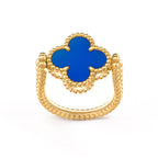 [Plus&Max]CLOVER RIVERSIBLE BLUE AGATE RING