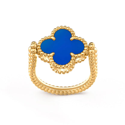 [Max Jewelry ]CLOVER RIVERSIBLE BLUE AGATE RING
