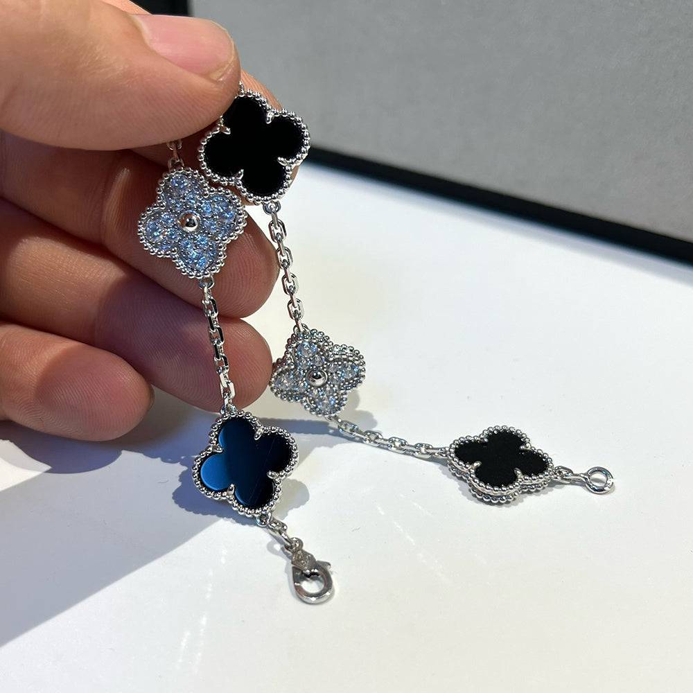 [Max Jewelry ] CLOVER 5 MOTIF ONYXS BRACELET COLLECTION