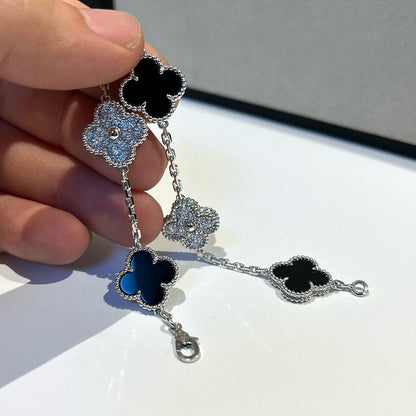 [Max Jewelry ] CLOVER 5 MOTIF ONYXS BRACELET COLLECTION