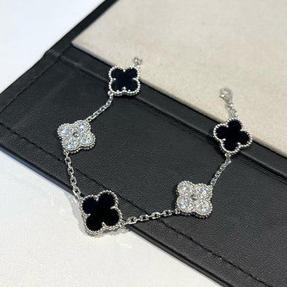 [Max Jewelry ] CLOVER 5 MOTIF ONYXS BRACELET COLLECTION