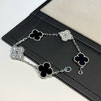 [Plus&Max]LUCKY CLOVER 5-MOTIF BRACELET - BLACK OXNY COLLECTION