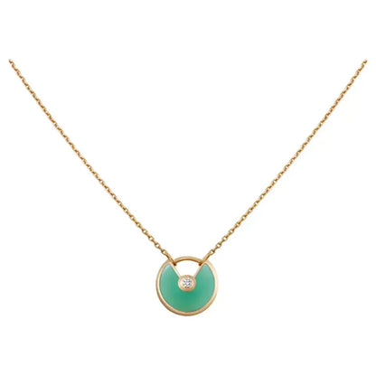 [Max Jewelry ]AMULETTE GOLD MALACHITE NECKLACE