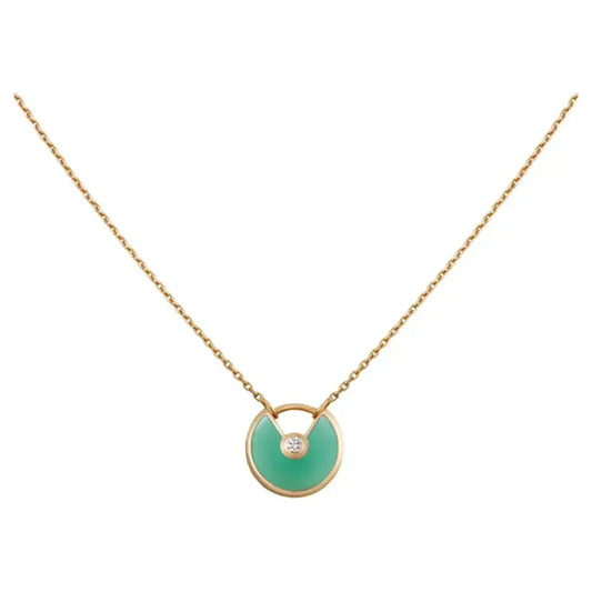 [Max Jewelry ]AMULETTE GOLD MALACHITE NECKLACE