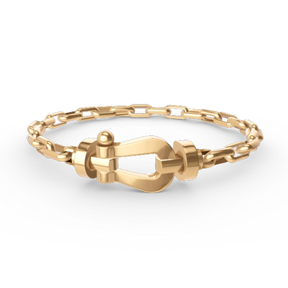 [Max Jewelry ]FORCE LARGE HORSESHOE CLASP  METAL BRACELET