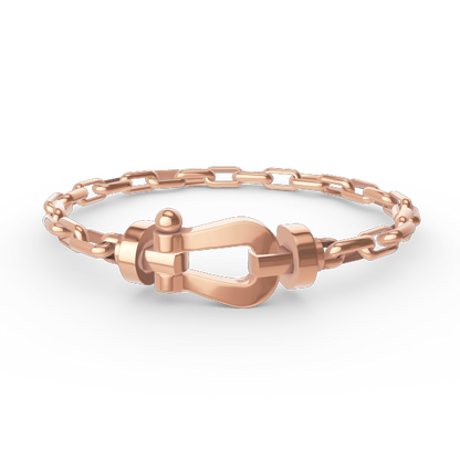 [Max Jewelry ]FORCE LARGE HORSESHOE CLASP  METAL BRACELET