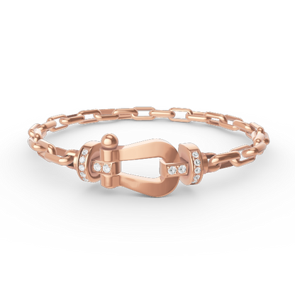 [Max Jewelry ]FORCE LARGE HORSESHOE CLASP  METAL BRACELET
