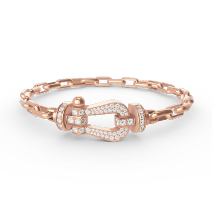[Max Jewelry ]FORCE LARGE HORSESHOE CLASP  METAL BRACELET