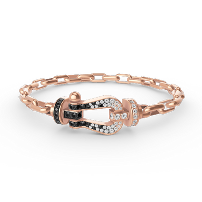[Max Jewelry ]FORCE LARGE HORSESHOE CLASP  METAL BRACELET