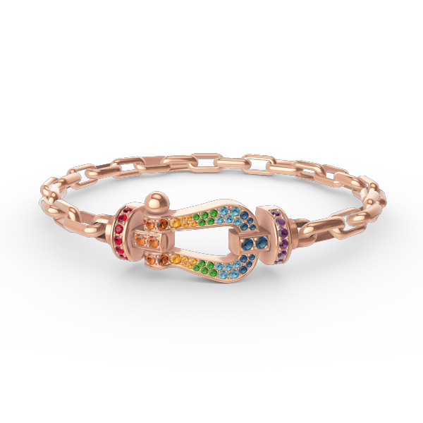 [Max Jewelry ]FORCE LARGE HORSESHOE CLASP  METAL BRACELET