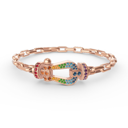 [Max Jewelry ]FORCE LARGE HORSESHOE CLASP  METAL BRACELET