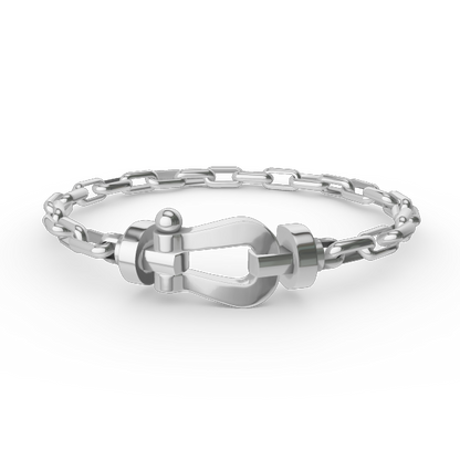 [Max Jewelry ]FORCE LARGE HORSESHOE CLASP  METAL BRACELET