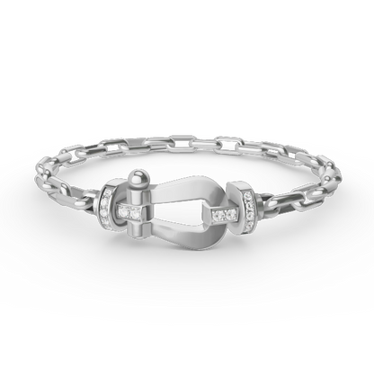 [Max Jewelry ]FORCE LARGE HORSESHOE CLASP  METAL BRACELET