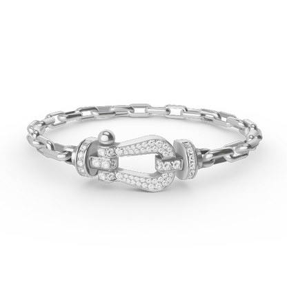 [Max Jewelry ]FORCE LARGE HORSESHOE CLASP  METAL BRACELET