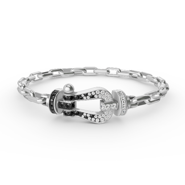[Max Jewelry ]FORCE LARGE HORSESHOE CLASP  METAL BRACELET