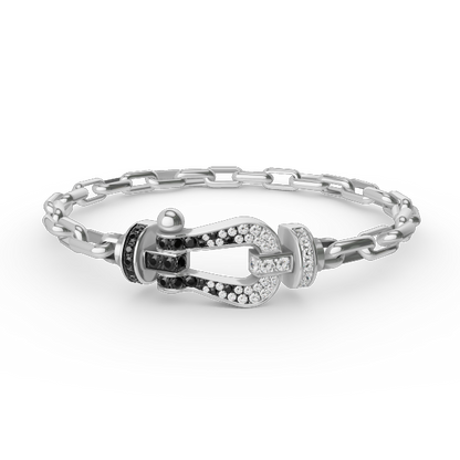 [Max Jewelry ]FORCE LARGE HORSESHOE CLASP  METAL BRACELET
