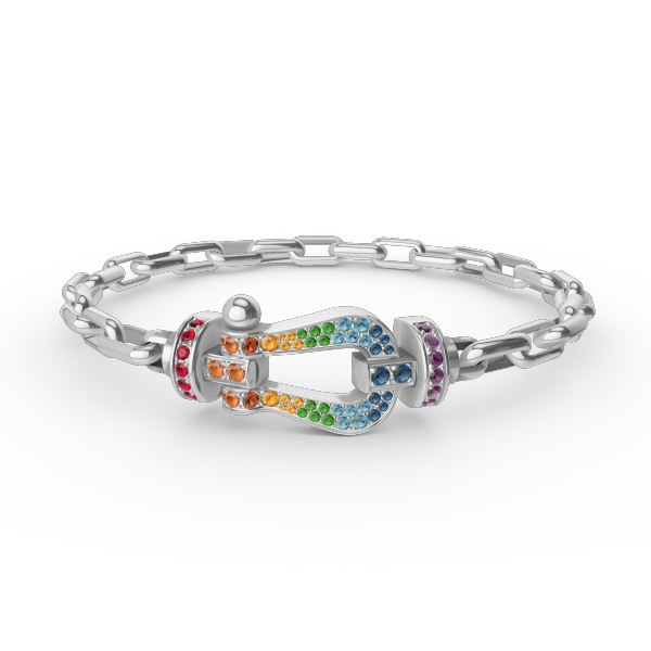 [Max Jewelry ]FORCE LARGE HORSESHOE CLASP  METAL BRACELET