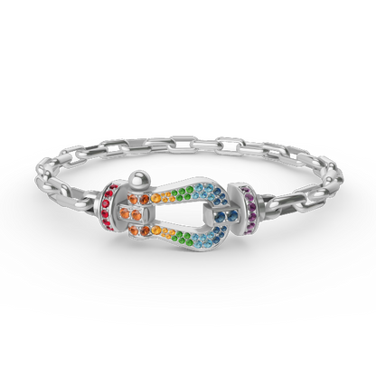 [Max Jewelry ]FORCE LARGE HORSESHOE CLASP  METAL BRACELET