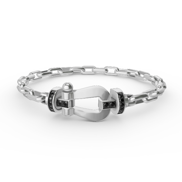 [Max Jewelry ]FORCE LARGE HORSESHOE CLASP  METAL BRACELET