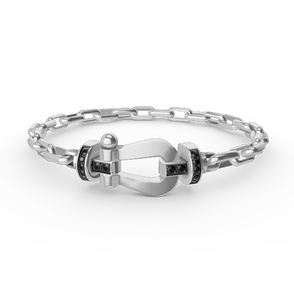 [Max Jewelry ]FORCE LARGE HORSESHOE CLASP  METAL BRACELET