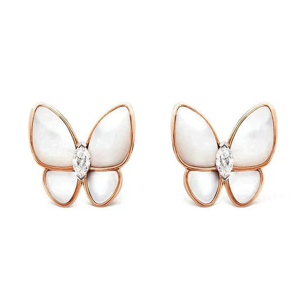 [Max Jewelry ]BUTTERFLY MOP DIAMOND EARRINGS