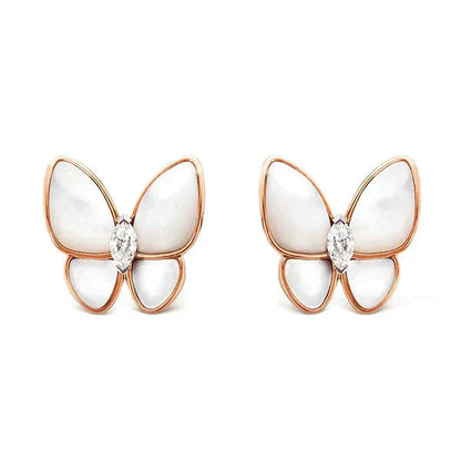 [Max Jewelry ]BUTTERFLY MOP DIAMOND EARRINGS