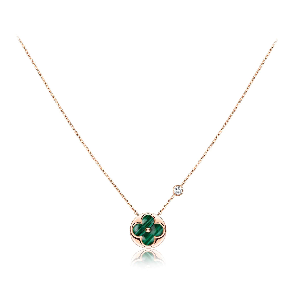 [Plus&Max]SUN PEDANT PINK GOLD 1 DIAMOND NECKLACE