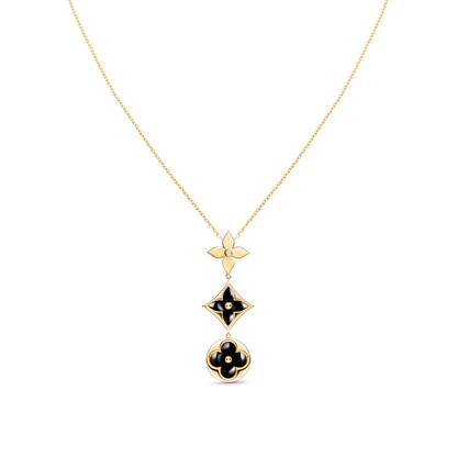 [Max Jewelry ]STAR AND SUN ONYX PINK GOLD NECKLACE
