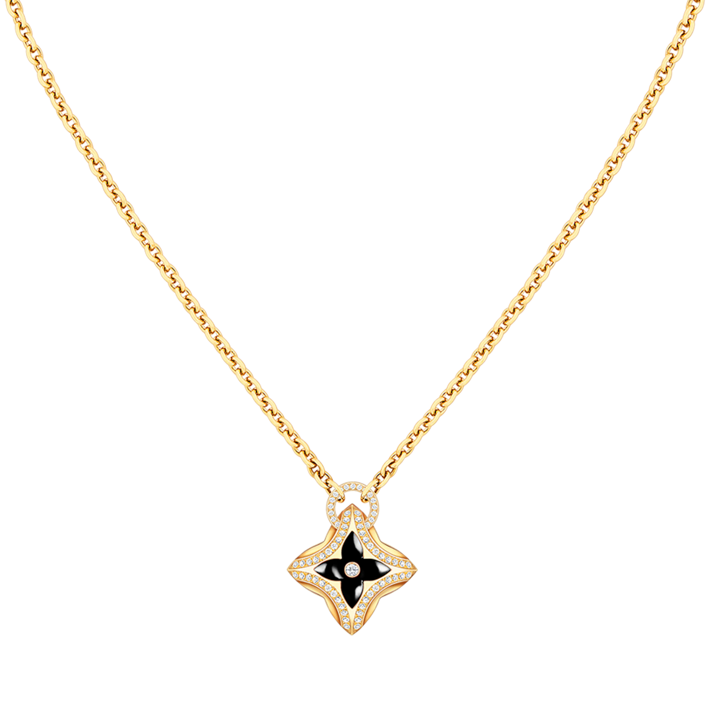 [Max Jewelry ]STAR PEDANT PINK GOLD DIAMOND NECKLACE