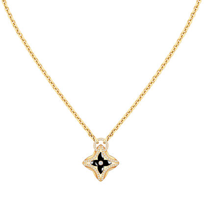 [Max Jewelry ]STAR PEDANT PINK GOLD DIAMOND NECKLACE