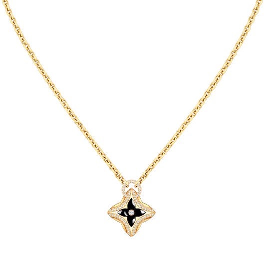 [Max Jewelry ]STAR PEDANT PINK GOLD DIAMOND NECKLACE