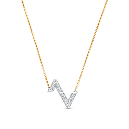 [Max Jewelry ]VOLT SILVER DIAMOND PEDANT NECKLACE
