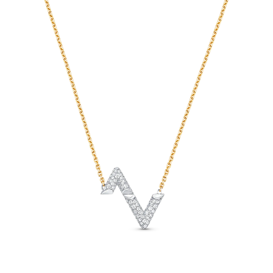 [Max Jewelry ]VOLT SILVER DIAMOND PEDANT NECKLACE