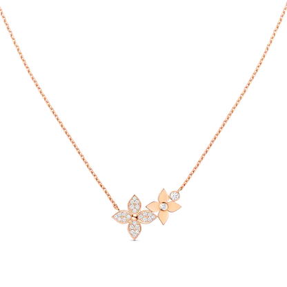 [Max Jewelry ]STAR BLOSSOM NECKLACE PINK GOLD DIAMONDS