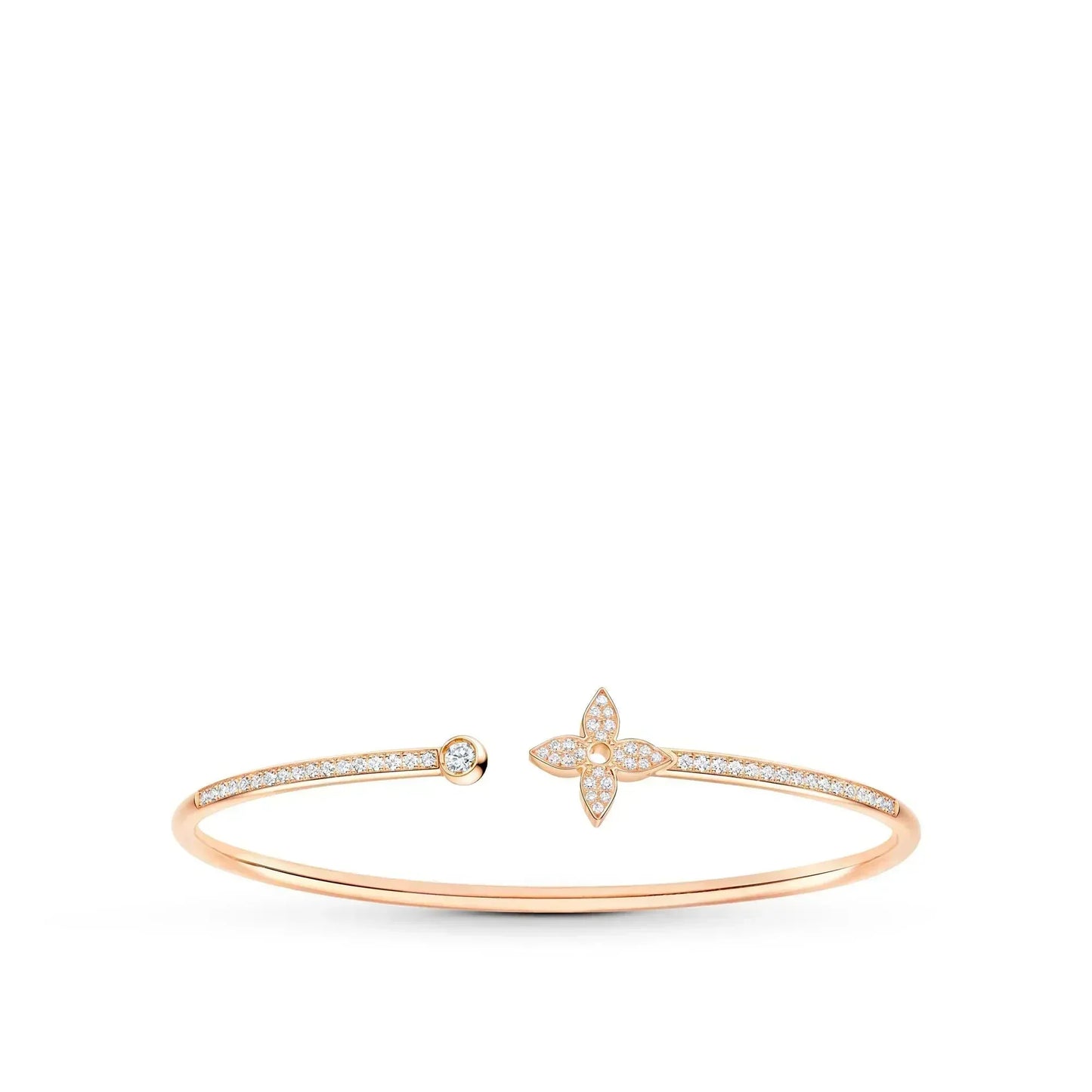 [Max Jewelry ]IDYLLE PINK GOLD OPEN BRACELET DIAMOND PAVED