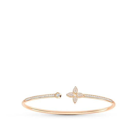 [Max Jewelry ]IDYLLE PINK GOLD OPEN BRACELET DIAMOND PAVED