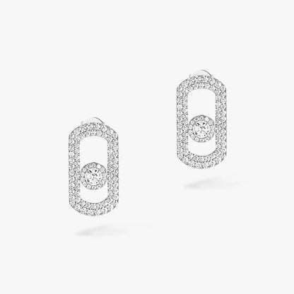 [Max Jewelry]So Move Pave_-Set Diamond Earrings in Silver