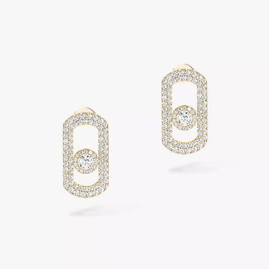 [Max Jewelry]So Move Pave_-Set Diamond Earrings in Silver