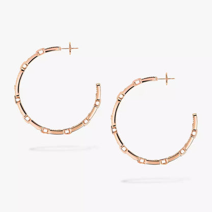 [Max Jewelry]Move Link Diamond Hoop Earrings