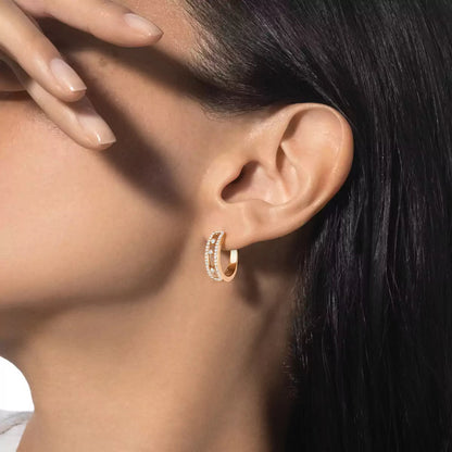 [Max Jewelry]Diamond Pave_ Hoop Earrings Move
