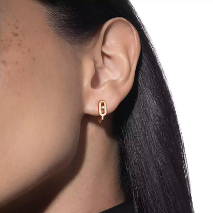 [Max Jewelry]Diamond Mini Hoop Earrings Move Classique