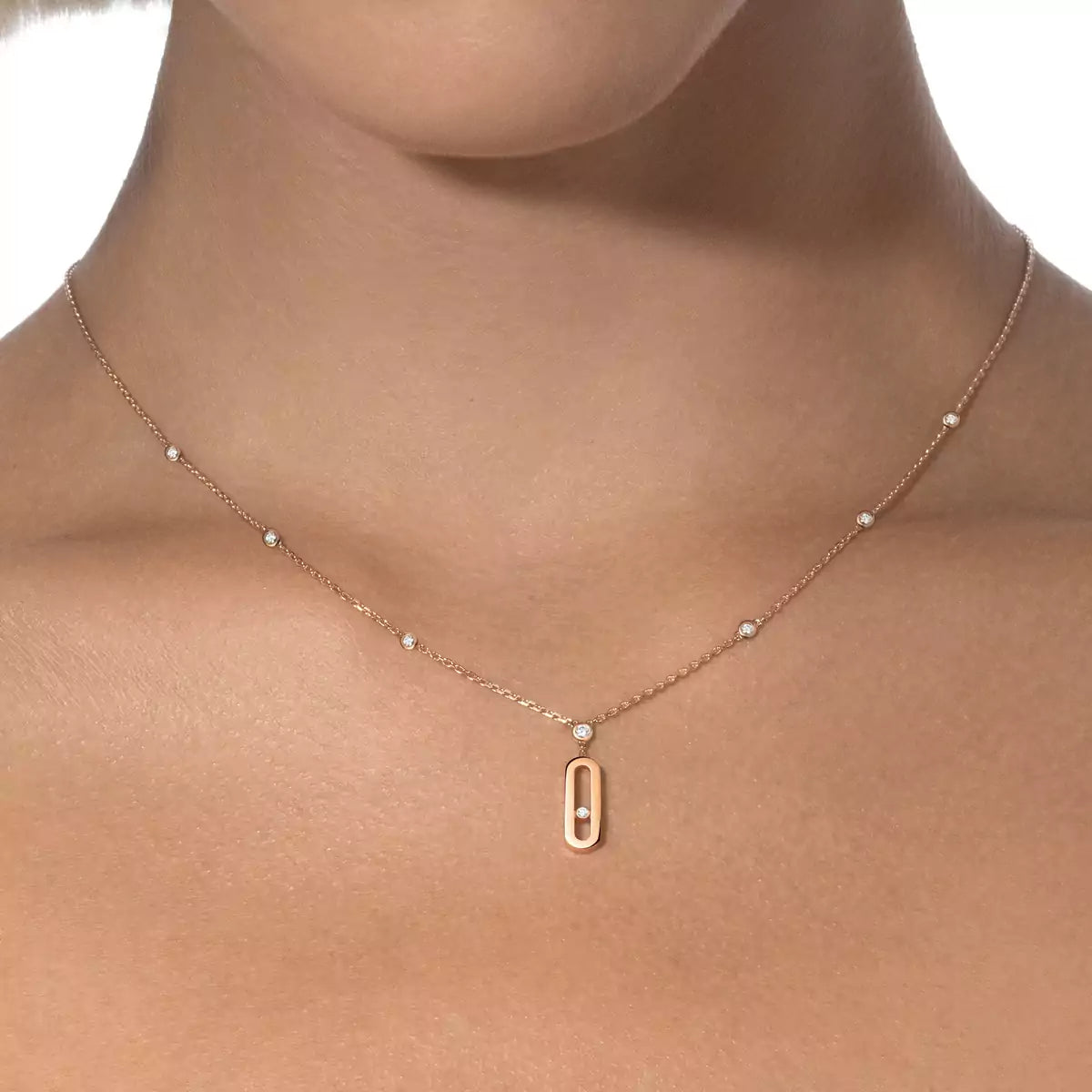 [Max Jewelry] Move Uno Gold Diamond Long Necklace