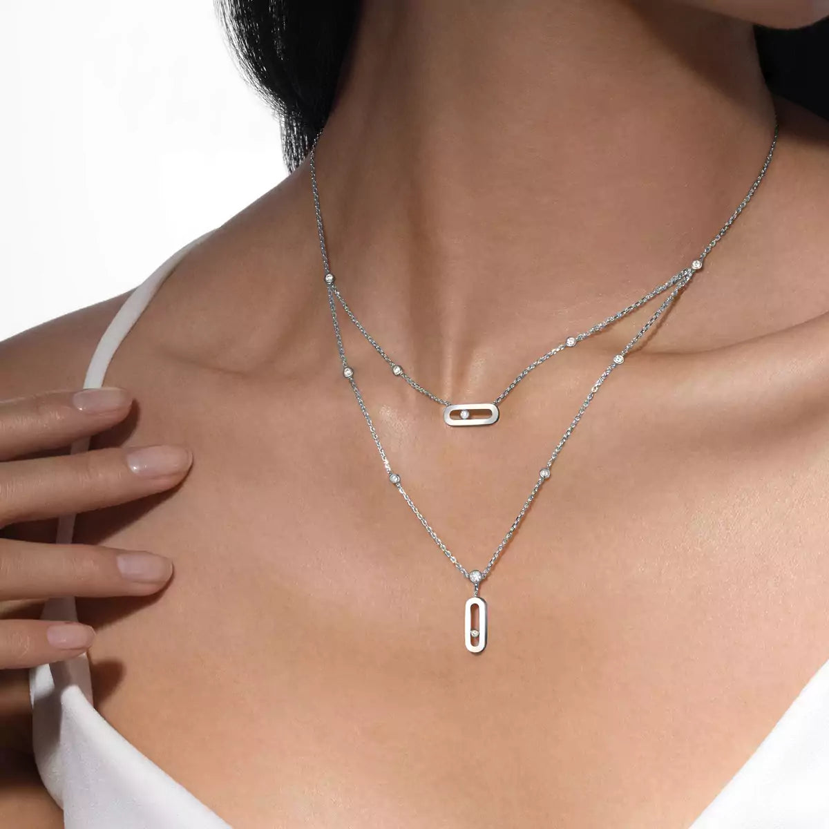 [Max Jewelry] Move Uno Diamond Necklace