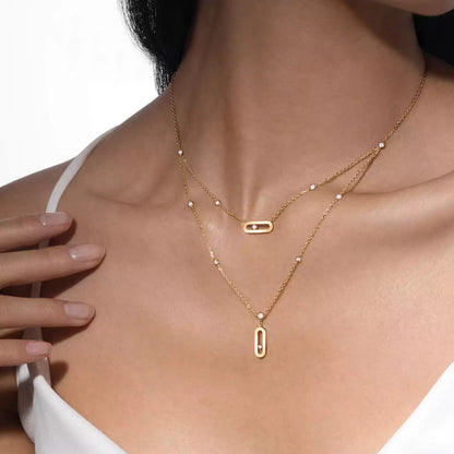 [Max Jewelry] Move Uno Diamond Necklace