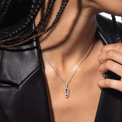 [Max Jewelry]Move Uno Diamond Necklace in Rose Gold