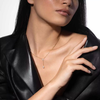 [Max Jewelry]Gold Diamond Tie Necklace