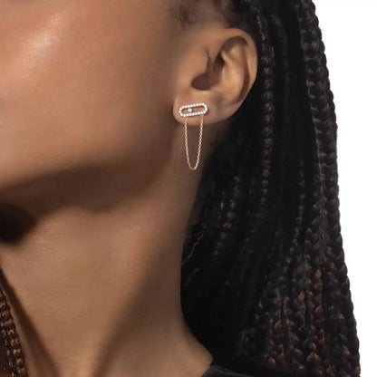 [Max Jewelry]Move Uno Diamond Earrings