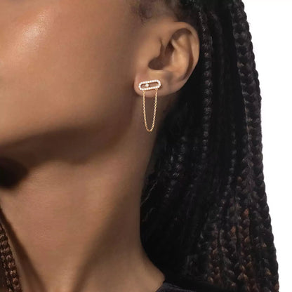 [Max Jewelry]Move Uno Diamond Earrings