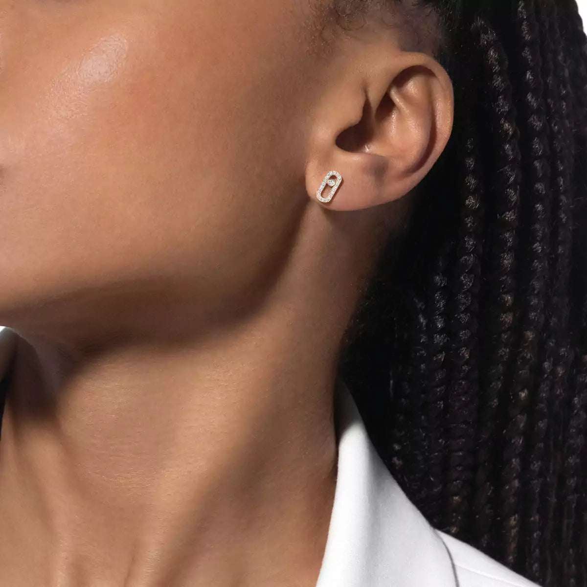 [Max Jewelry]Move Uno Diamond Earrings